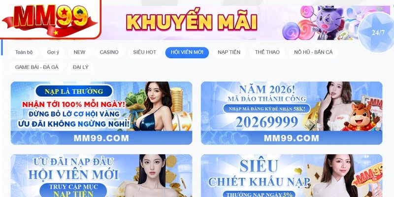 Mừng tân thủ MM99 99k là chương trình khuyến mãi vô cùng hấp dẫn