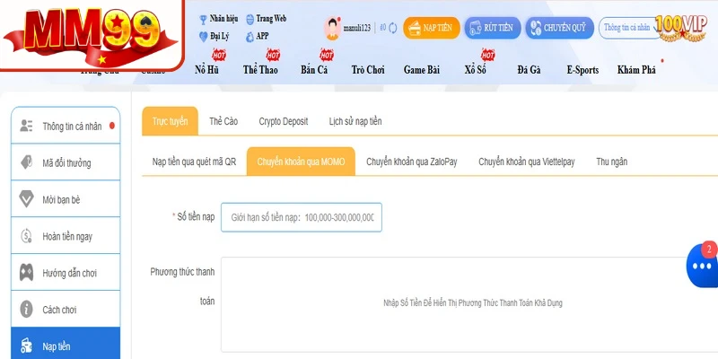 Những lưu ý cần thiết khi nạp tiền MM99 được thuận tiện