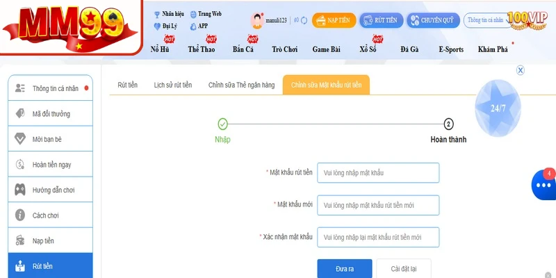 Hoàn tất thao tác và chờ xử lý lệnh từ hệ thống